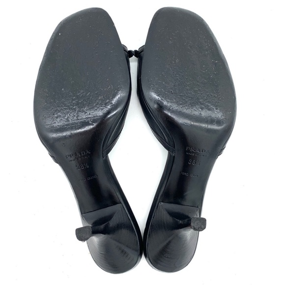 Prada Black Heeled Sandals with Studded Detail - Picture 7 of 9